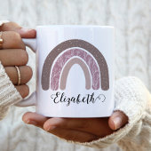 Boho Rainbow Individuelle Name Modernes Blumenwese Zweifarbige Tasse