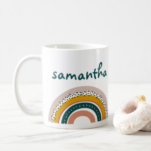 Boho Rainbow Individuelle Name Pastel Trendy Kaffeetasse