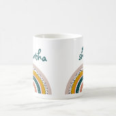 Boho Rainbow Individuelle Name Pastel Trendy Kaffeetasse (Mittel)