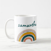 Boho Rainbow Individuelle Name Pastel Trendy Kaffeetasse (Links)