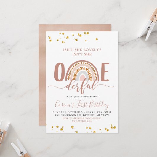 Boho Rainbow ist keine einladende Einladung (Vorderseite/Rückseite Beispiel)