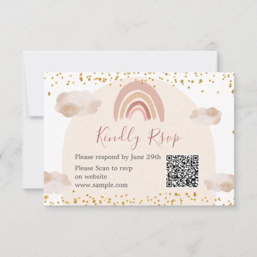 Boho Rainbow ist nicht eine einfühlsame QR Dankeskarte (Vorderseite)
