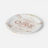 Boho Rainbow ist nicht einmal ihr Geburtstag Pappteller (Schrägansicht)