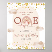 Boho Rainbow ist nicht She Onederful Welcome SIgn Poster (Vorne)