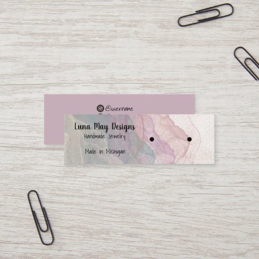 Boho Rainbow Juwelier Display Business Card Mini Visitenkarte (Vorderseite/Rückseite Beispiel)