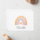 Boho-Rainbow-Karte für personalisierte Kinder Mitteilungskarte (Vorderseite/Rückseite Beispiel)