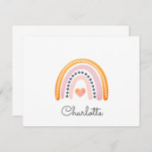 Boho-Rainbow-Karte für personalisierte Kinder Mitteilungskarte (Vorne/Hinten)