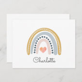 Boho-Rainbow-Karte für personalisierte Kinder Mitteilungskarte (Vorne/Hinten)