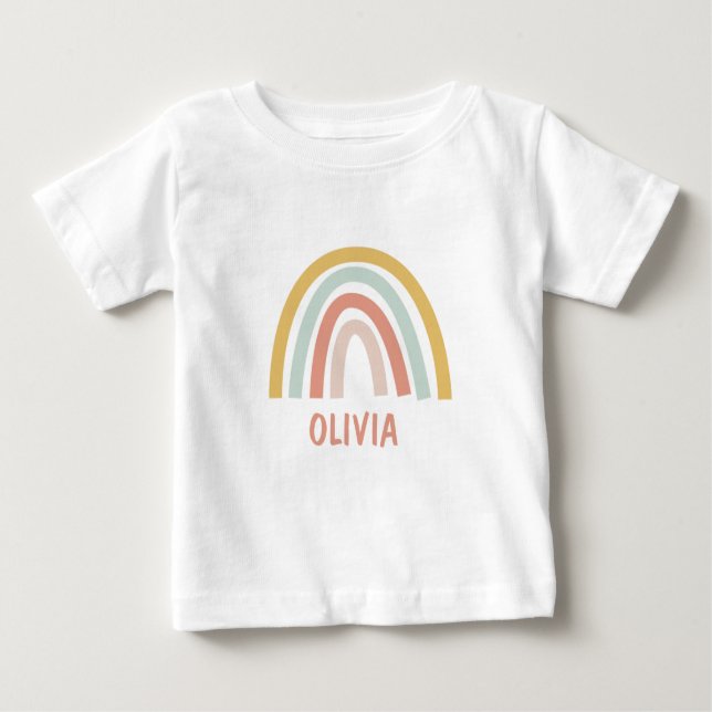 Boho Rainbow Kids Personalisiert Baby T-shirt (Vorderseite)
