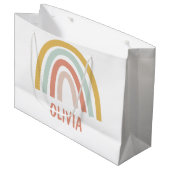 Boho Rainbow Kids Personalisiert Große Geschenktüte (Vorderseite Schrägansicht)