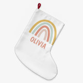 Boho Rainbow Kids Personalisiert Großer Weihnachtsstrumpf (Vorderansicht (hängend))