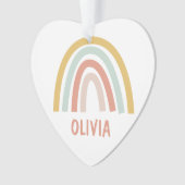 Boho Rainbow Kids Personalisiert Ornament (Vorderseite)