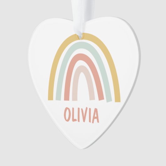 Boho Rainbow Kids Personalisiert Ornament (Vorderseite)