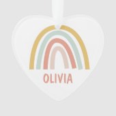 Boho Rainbow Kids Personalisiert Ornament (Vorderseite)
