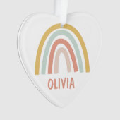 Boho Rainbow Kids Personalisiert Ornament (Vorderseite)
