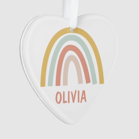 Boho Rainbow Kids Personalisiert Ornament (Vorderseite)