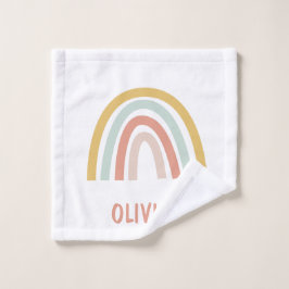 Boho Rainbow Kids Personalisiert Waschlappen
