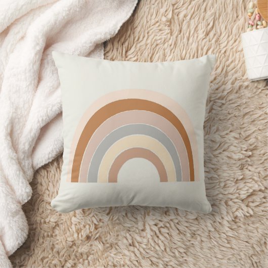 Boho Rainbow Kinderzimmer Kissen in neutralem Rost (Decke)