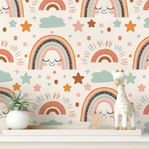 Boho Rainbow Kinderzimmer Tapete