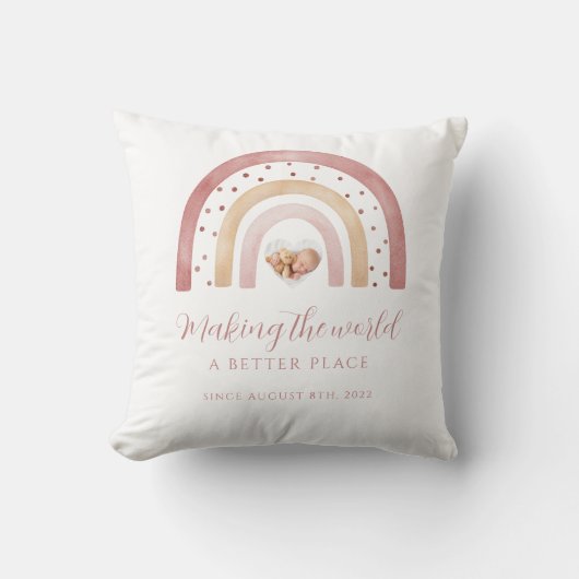 Boho Rainbow Kinderzimmer Throw Kissen (Vorderseite)