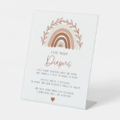 Boho Rainbow Late Night Diapers Baby Duschzeichen Sockelschild (Vorderseite)