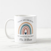 Boho Rainbow Lehrer Wertschätzung Name Tasse Gesch (Links)