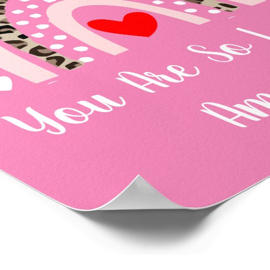 Boho Rainbow Leopard Pattern Herz Kinderzimmer Wal Poster (Ecke)