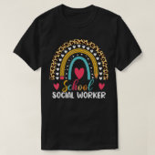Boho Rainbow Leopard Pattern T-Shirt (Design vorne)