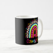 Boho Rainbow Leopard Zurück Kaffeetasse (VorderseiteRechts)