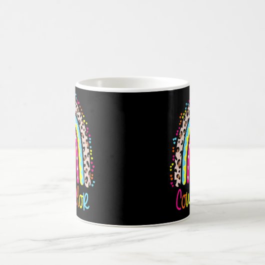 Boho Rainbow Leopard Zurück Kaffeetasse (Mittel)