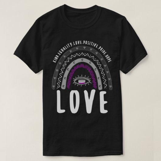 Boho Rainbow Liebe Ace Pride T-Shirt (Design vorne)
