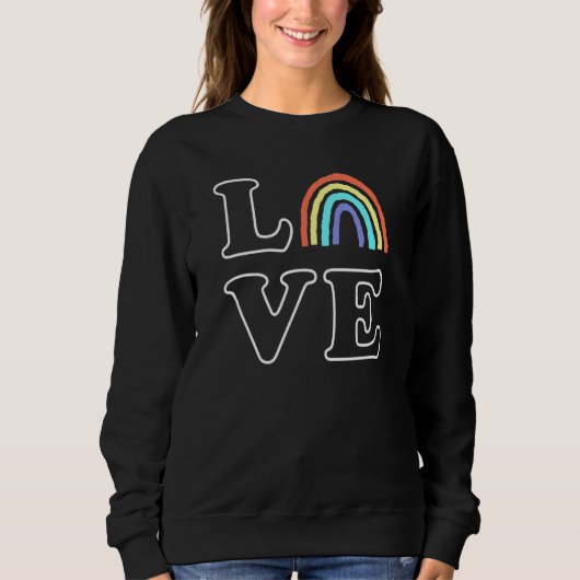 Boho Rainbow Liebe Letters Pride Lbgtqia Sweatshirt (Vorderseite)