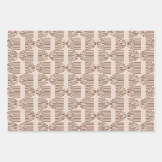 Boho Rainbow Line Arch in Brown und Terracotta Geschenkpapier Set (Vorderseite 3)