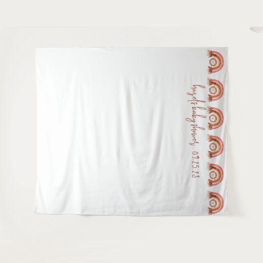 Boho Rainbow Lion Baby Shower - Stand Wandteppich (Vorderseite (Horizontal))