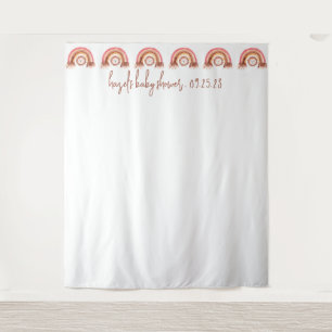 Boho Rainbow Lion Baby Shower - Stand Wandteppich