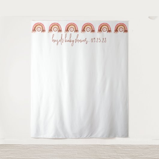 Boho Rainbow Lion Baby Shower - Stand Wandteppich (Vorderseite)