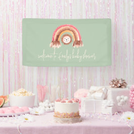 Boho Rainbow Lion Sage Herzlich willkommen im Baby Banner