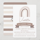 Boho Rainbow Little Girl Birthday Einladung (Vorne/Hinten)