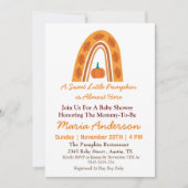 Boho Rainbow Little Pumpkin Fall Baby Shower Einladung (Vorderseite)