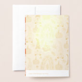 Boho Rainbow Little Pumpkin Fall Baby Shower Folienkarte (Rückseite mit Umschlag)