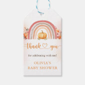 Boho Rainbow Little Pumpkin Fall Baby Shower Geschenkanhänger (Vorderseite)