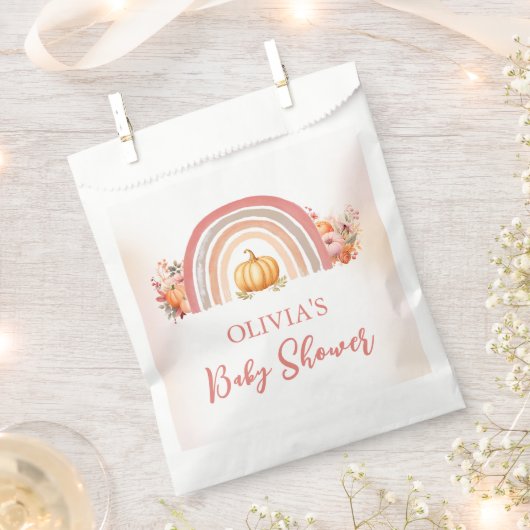 Boho Rainbow Little Pumpkin Fall Baby Shower Geschenktütchen (Ausgeschnitten)