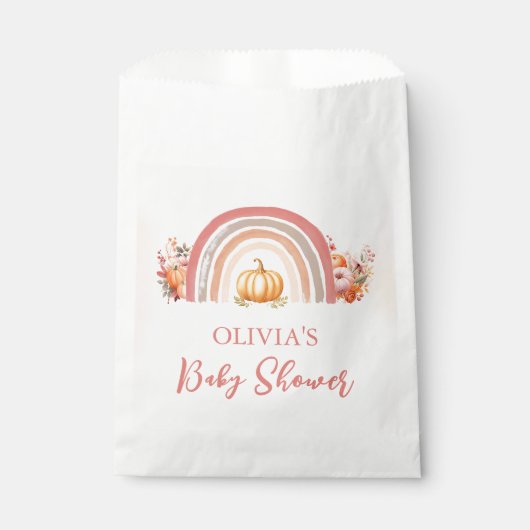Boho Rainbow Little Pumpkin Fall Baby Shower Geschenktütchen (Vorderseite)