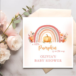 Boho Rainbow Little Pumpkin Fall Baby Shower Serviette
