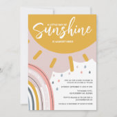 Boho Rainbow Little Ray of Sunshine Baby Shower Einladung (Vorderseite)