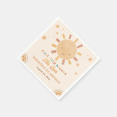 Boho Rainbow Little Sunshine Geburtstag Napkins Serviette (Ecke)