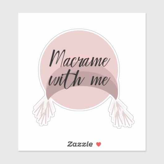 Boho Rainbow Macrame Pink Script Letters Aufkleber (Blatt)