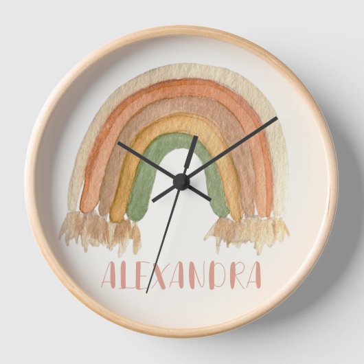 Boho Rainbow Macrame Uhr (Vorderseite)