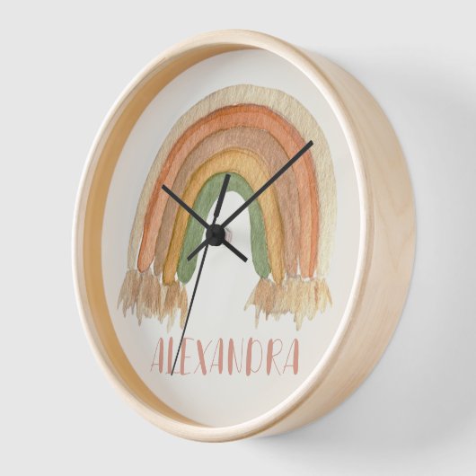 Boho Rainbow Macrame Uhr (Winkel)