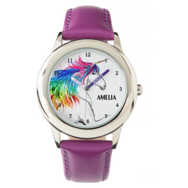 Boho Rainbow Magical Niedlich Girls Unicorn Kinder Armbanduhr (Vorderseite)
